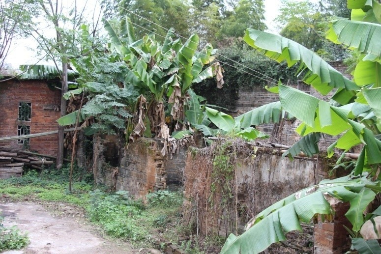 ▲残破不堪的三星坪村许崇清校长办公及住所旧址