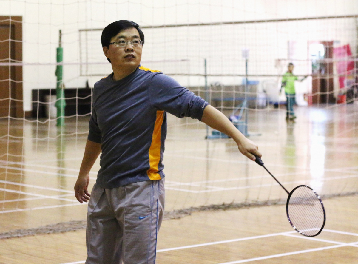 图二：蔺志强老师正在比赛