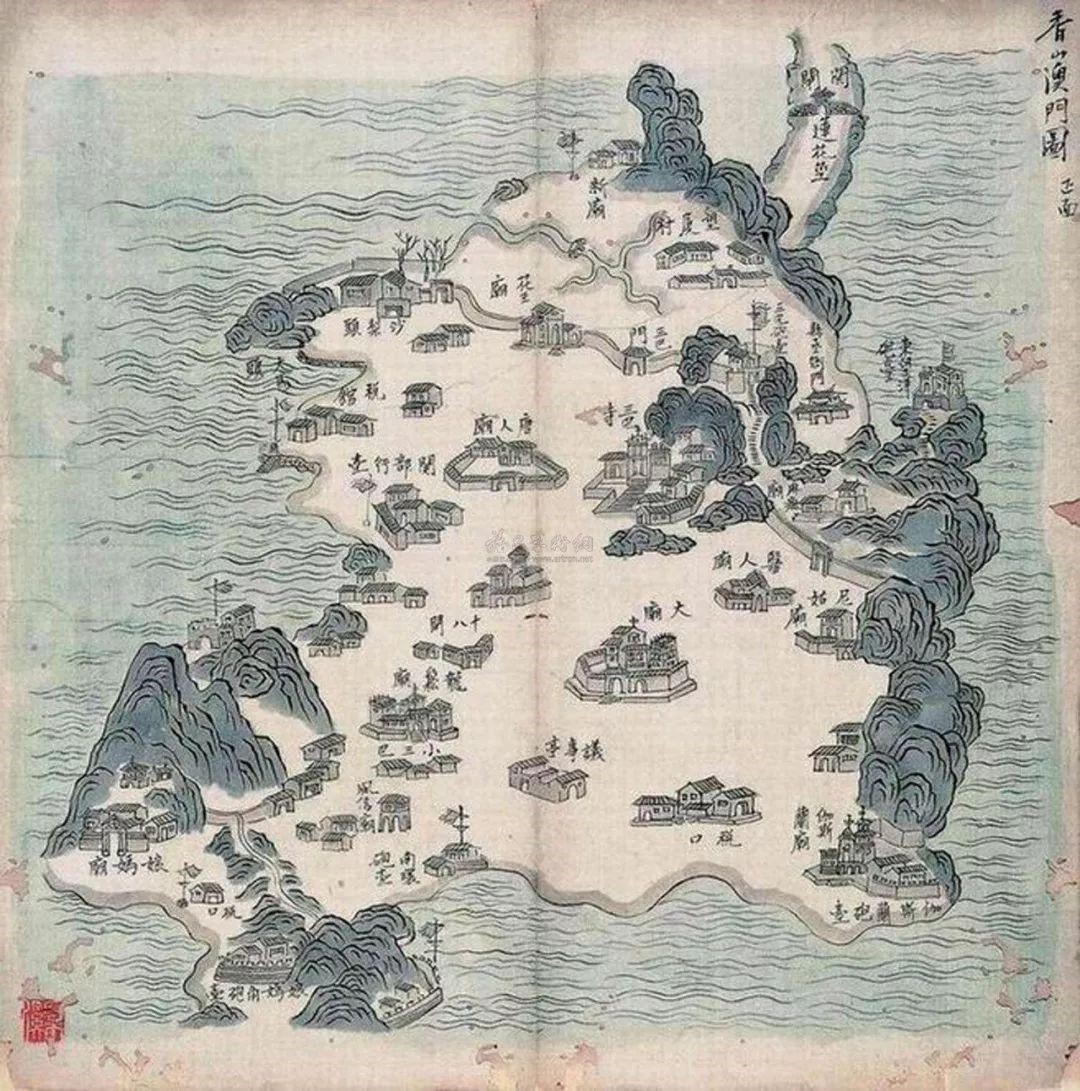 “香山澳门图”中显示的望厦村与县丞衙门的相对位置