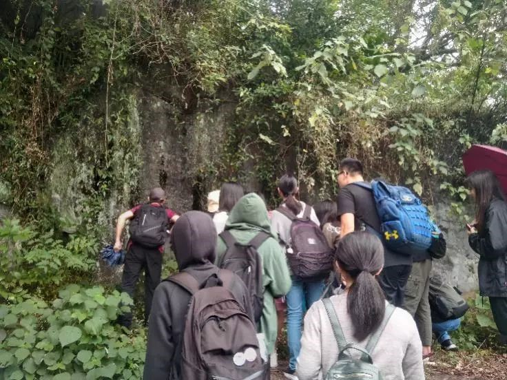 同学们认真解读碑文