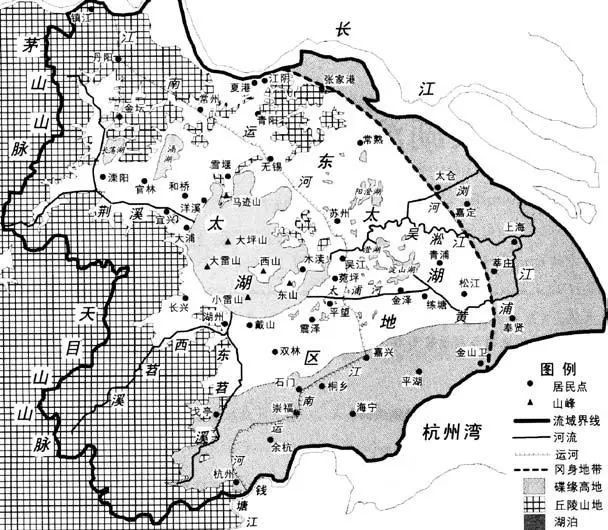 太湖流域地形示意图